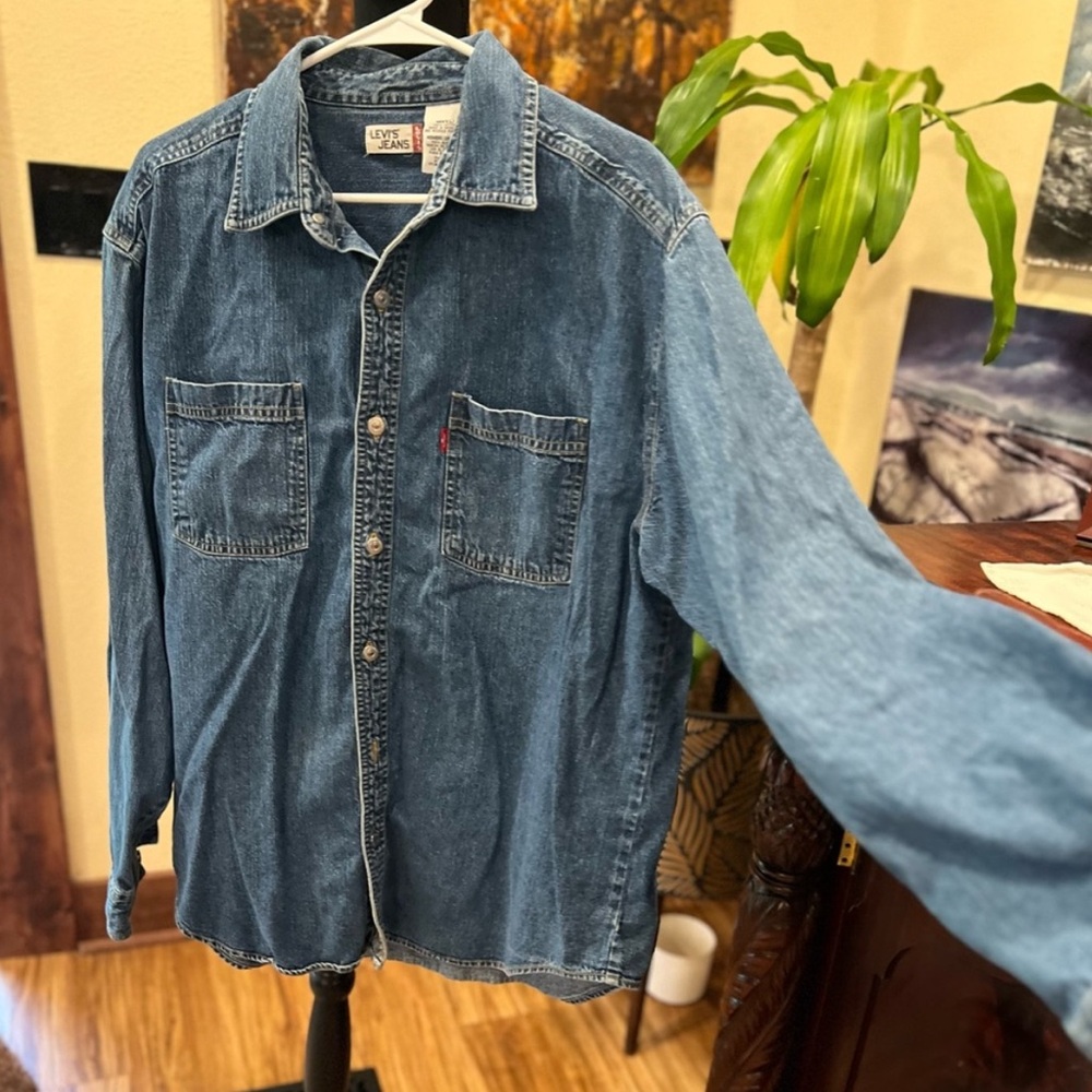 Levi’s Jeans Long Sleeve Denim Button Shirt Size Large - Picture 4 of 5